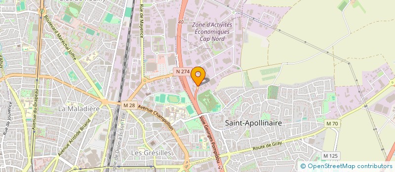 localisation de l'entreprise SOC BOURGUIGNON DISTRIB LIVRES PAPIERS à SAINT-APOLLINAIRE