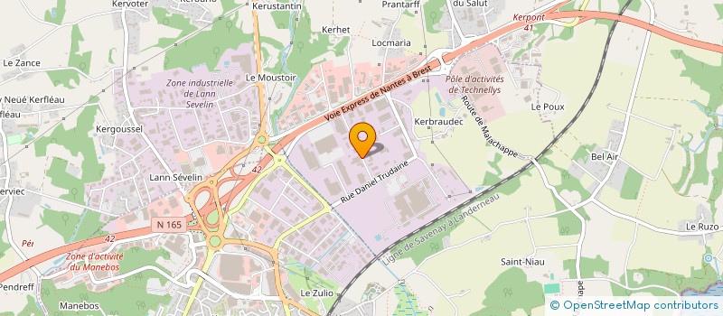 localisation de l'entreprise SOC BRETAGNE SERVICE  CAUDAN