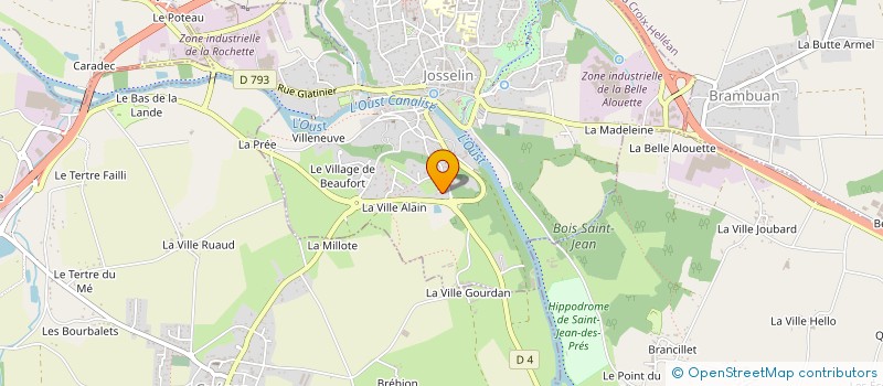 localisation de l'entreprise SOC CHASSE FORET LANOUEE à JOSSELIN