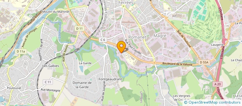 localisation de l'entreprise SOC CIVILE DE LA VALOINE à LIMOGES