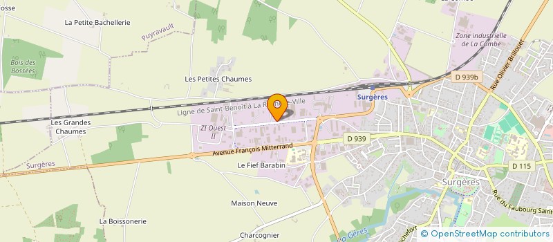 localisation de l'entreprise SOC COMMERCIALE INDUSTRIELLE OUEST à SURGERES