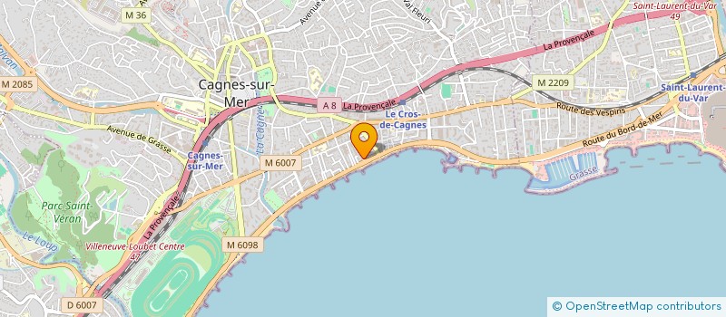 localisation de l'entreprise SOC CROIX DU SUD VOYAGES à CAGNES-SUR-MER