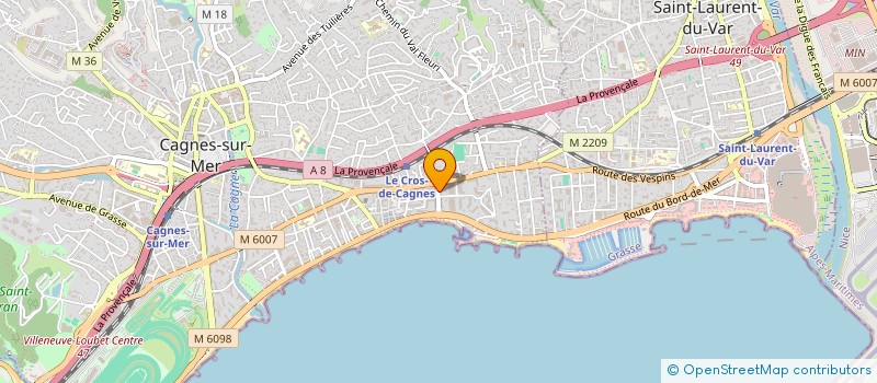 localisation de l'entreprise SOC CROUSTILLANT DU CROS à CAGNES-SUR-MER