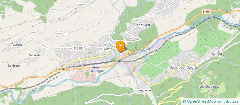 localisation de l'entreprise SOC D'EXPLOITATION DES ETS CHENU à AIME-LA-PLAGNE