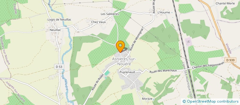 localisation de l'entreprise SOC D EXPLOITATION DES ETS LEVRAUD à ASNIERES-SUR-NOUERE