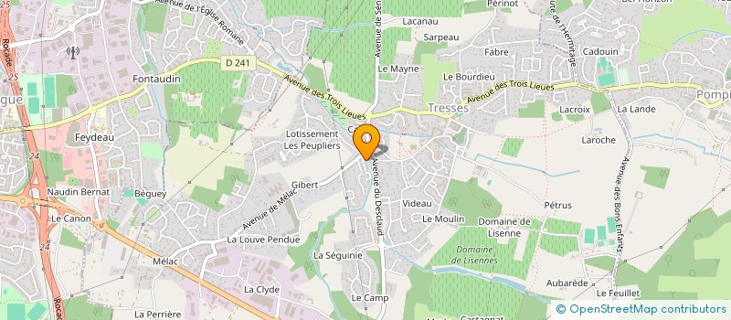 localisation de l'entreprise SOC DE FACADES D'AQUITAINE à TRESSES