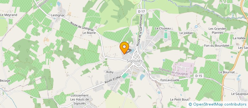 localisation de l'entreprise SOC DE FAIT ALLARD ET GARNIER  SIGOULES-ET-FLAUGEAC