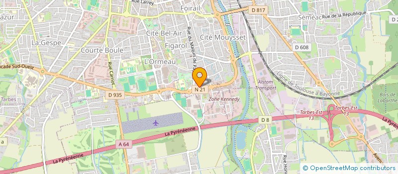 localisation de l'entreprise SOC DISTRIBUTION FRUITS ET LEGUMES à TARBES