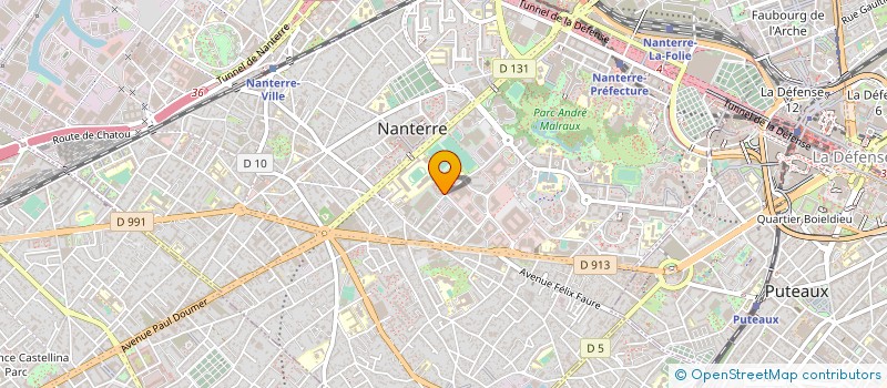 localisation de l'entreprise SOC DU PARC RECREATIF DE LA TOISON D OR à NANTERRE