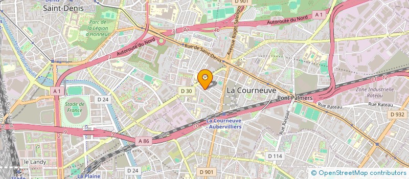 localisation de l'entreprise SOC DYONISIENNE PLOMBERIE CHAUFFAGE à LA COURNEUVE