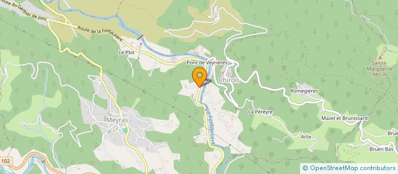 localisation de l'entreprise SOC EAUX MINERALES PESTRIN EN ARDECHE à MEYRAS