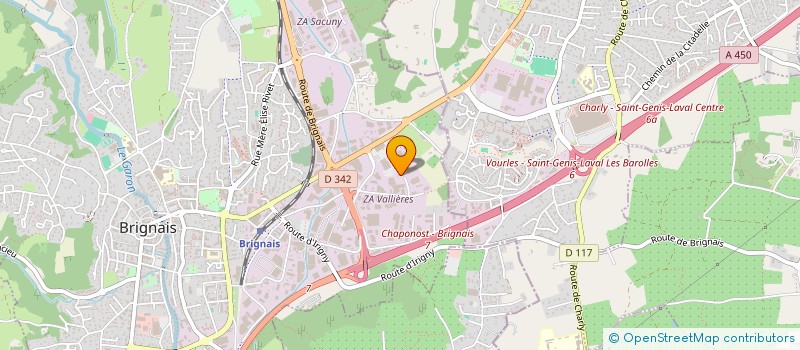localisation de l'entreprise SOC ETANCHEITE GEOMEMBRANE RHONE ALPES à BRIGNAIS