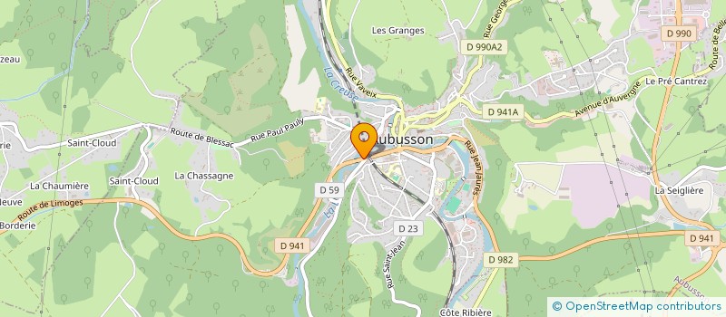 localisation de l'entreprise SOC EXPERT COMPTABLE P.RATELADE AUBUSSON à AUBUSSON