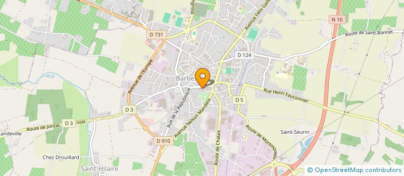 localisation de l'entreprise SOC EXPLOIT HOTEL RESTAURANT BOULE D OR à BARBEZIEUX-SAINT-HILAIRE