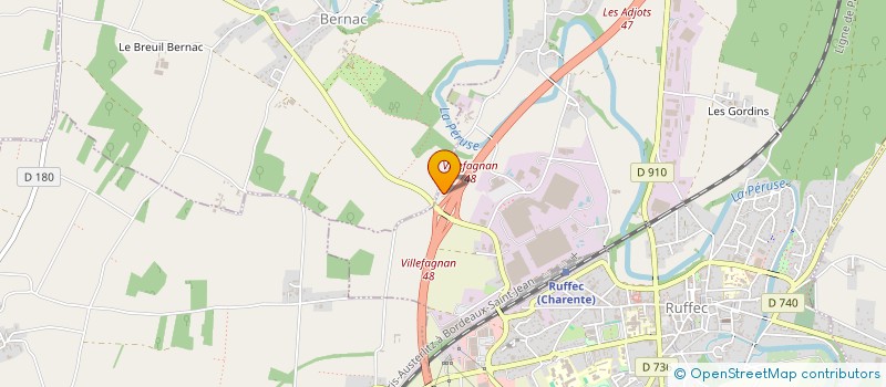 localisation de l'entreprise SOC HOTELIERE DU RUFFECOIS  RUFFEC