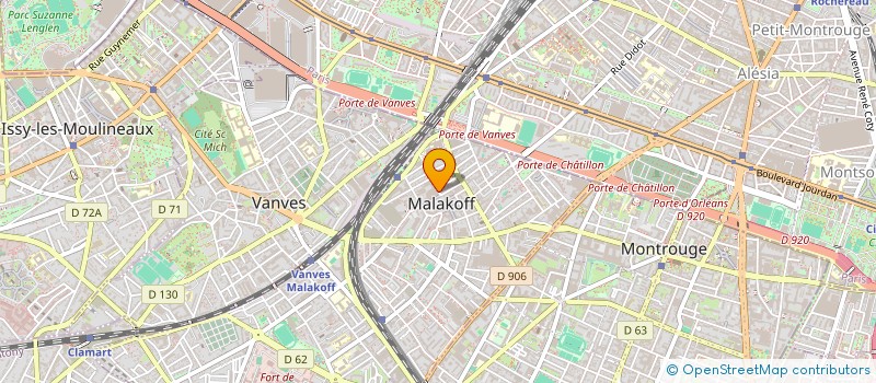 localisation de l'entreprise SOC INVESTIS EXPLOITA DES RESAUX CABLES  MALAKOFF