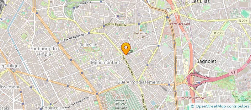 localisation de l'entreprise SOC MENILMONTANT CHAUSSURES à PARIS
