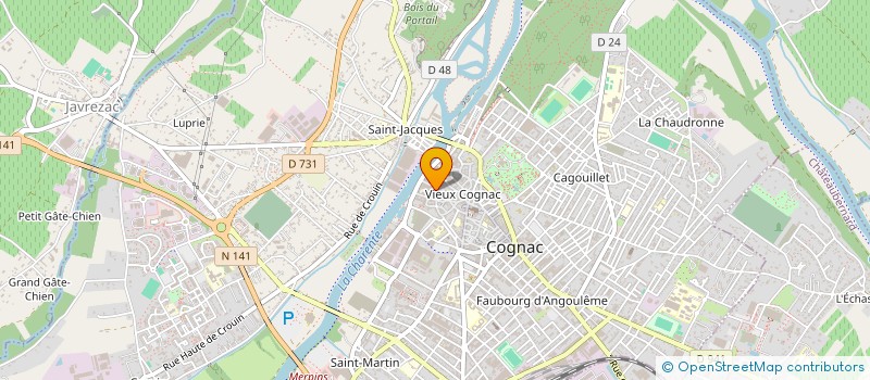 localisation de l'entreprise SOC MUTUALISTE D ENTREPRISE JAS HENNESY à COGNAC