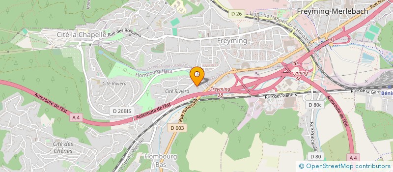 localisation de l'entreprise SOC NOUVEL J. SIUROLES TRAVAUX PUBLICS  HOMBOURG-HAUT