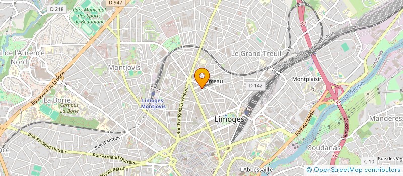 localisation de l'entreprise SOC ODONTO STOMATOLOGIE CENTRE-OUEST à LIMOGES