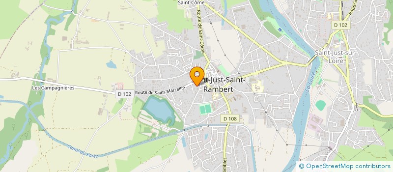 localisation de l'entreprise SOC ORTHODONTIE PARODONTOLOGIE IMPLANTOLOGIE  SAINT-JUST-SAINT-RAMBERT