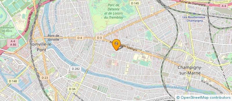 localisation de l'entreprise SOC PARISIENNE TRAVAUX ETANCHEITE à CHAMPIGNY-SUR-MARNE