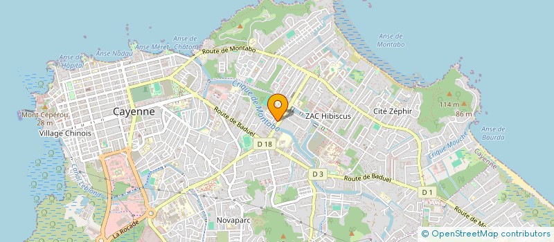 localisation de l'entreprise SOC PEINTURE ET TRAVAUX EN BAT à CAYENNE