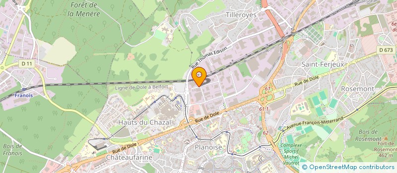 localisation de l'entreprise SOC PEINTURE INDUSTRIELLE COMTOISE à BESANCON