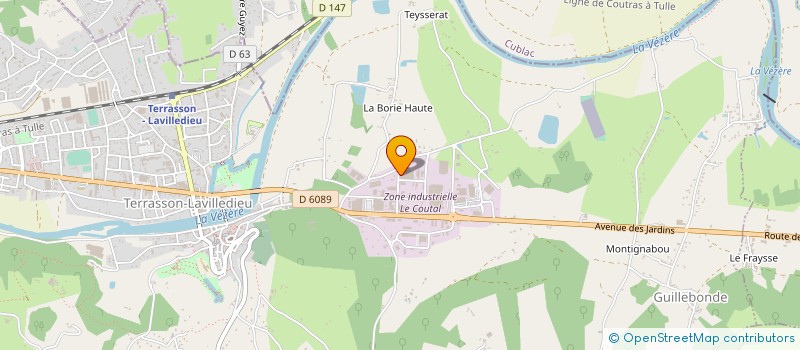 localisation de l'entreprise SOC PERIGOURDINE EMBALLAGE METALLIQUE à TERRASSON-LAVILLEDIEU