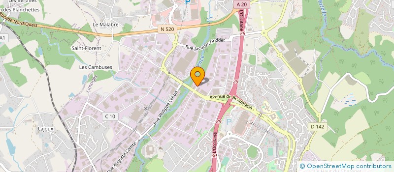 localisation de l'entreprise SOC TECHNIQUE ETUDES ET CHANTIERS à LIMOGES