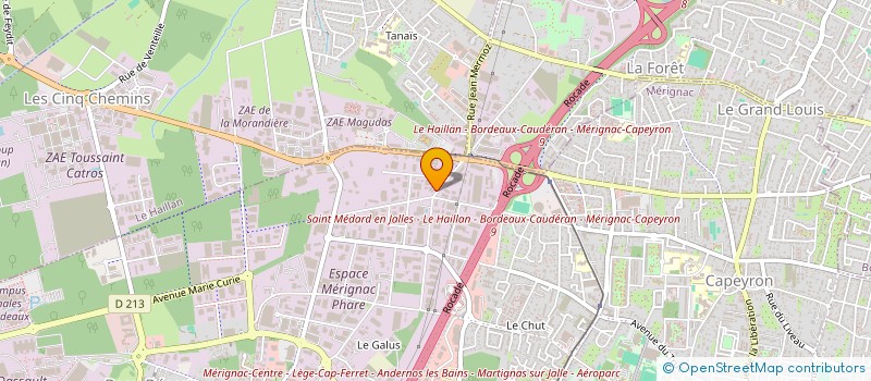 localisation de l'entreprise SOC TECHNIQUES COMMUNICATION ENTR AQUIT à MERIGNAC