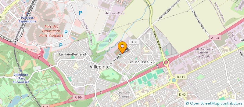 localisation de l'entreprise SOC TRANSPORTS STOCKAGE CONDITIONNEMENT à VILLEPINTE
