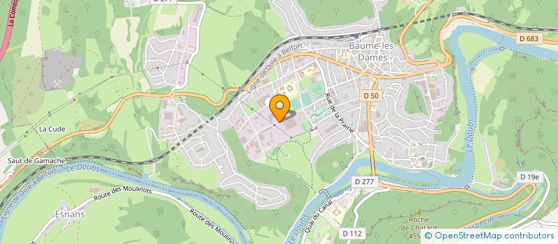 localisation de l'entreprise SOC TRAVAUX PUBLICS ET TRANSPORTS  BAUME-LES-DAMES