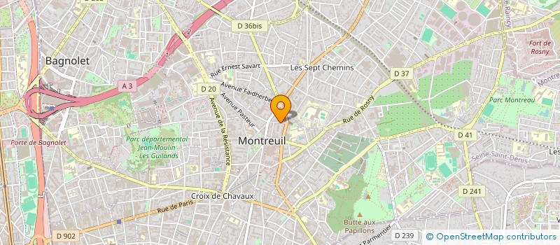 localisation de l'entreprise SOCABI COIFFURE à MONTREUIL