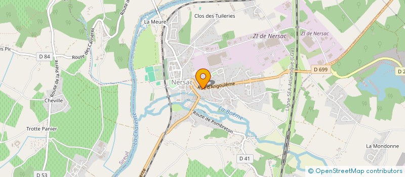 localisation de l'entreprise SOCIETE AEROPARTS MAINTENANCE  NERSAC