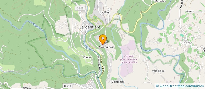 localisation de l'entreprise SOCIETE AMICALE DES SAPEURS POMPIERS DE LARGENTIERE à LARGENTIERE