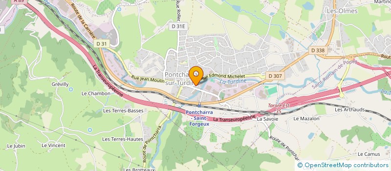 localisation de l'entreprise SOCIETE AMICALE DES SAPEURS POMPIERS DE PONTCHARRA  VINDRY-SUR-TURDINE