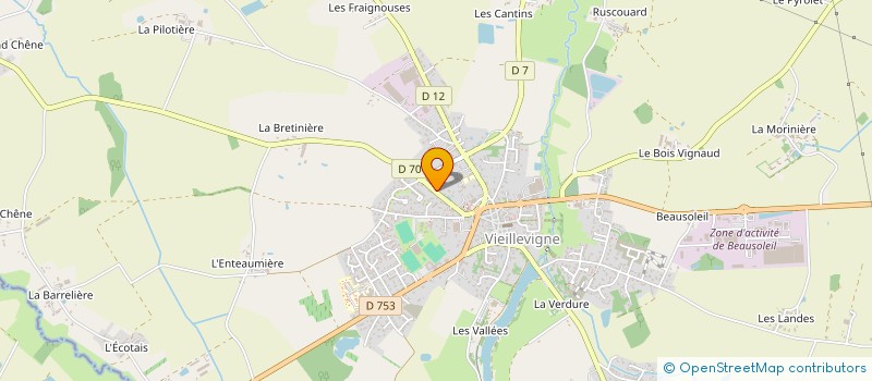 localisation de l'entreprise SOCIETE AMICALE DES SAPEURS POMPIERS DE VIEILLEVIGNE  VIEILLEVIGNE