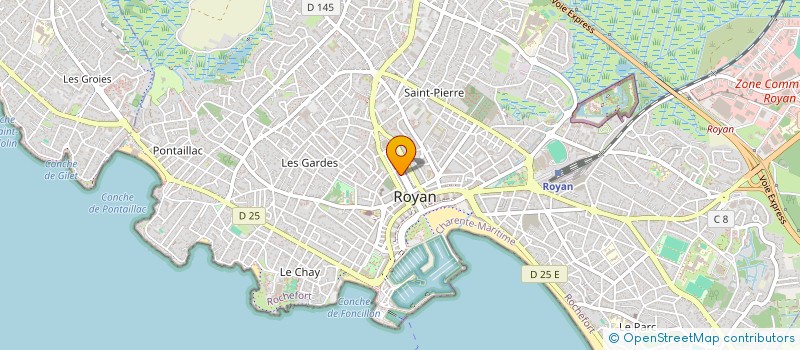 localisation de l'entreprise SOCIETE ANGOUMOISINE DE VENTE D'ARTICLES CHAUSSANTS ET DE MAROQUINERIE à ROYAN