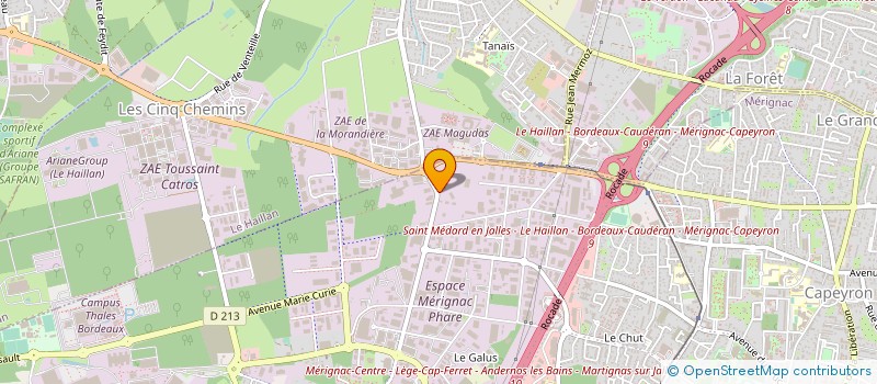 localisation de l'entreprise SOCIETE AQUITAINE DE MATERIAUX ENROBES à MERIGNAC