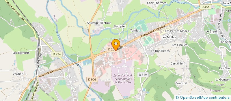 localisation de l'entreprise SOCIETE AUXILIAIRE DE BETON LIVRAISON EXPLOITATION DE SABLIERES à THIERS