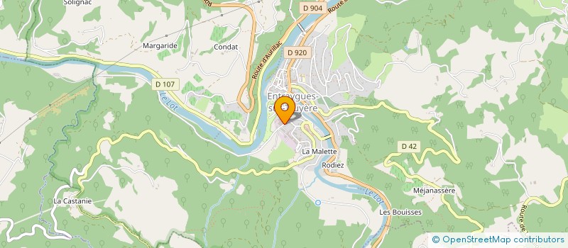 localisation de l'entreprise SOCIETE AVEYRONNAISE D'AMEUBLEMENT - S2A à ENTRAYGUES-SUR-TRUYERE