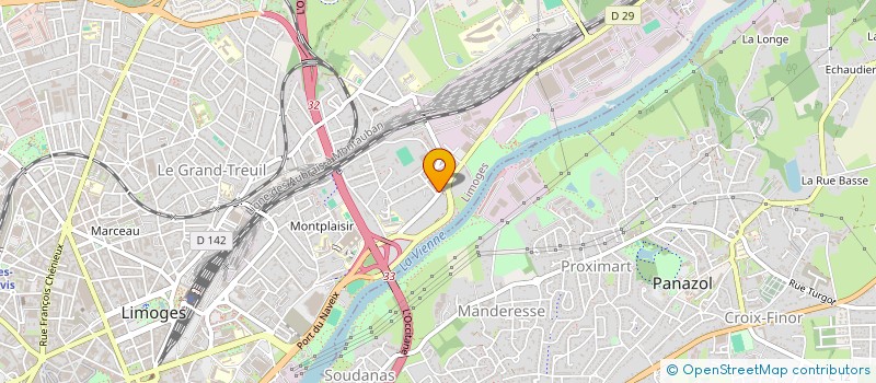 localisation de l'entreprise SOCIETE AXE FOURNITURES à LIMOGES