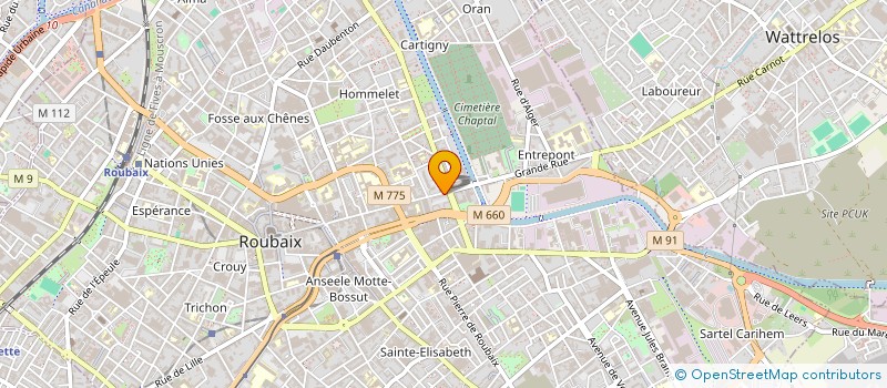 localisation de l'entreprise SOCIETE BATIMENT NEUF ET RENOVATION  ROUBAIX