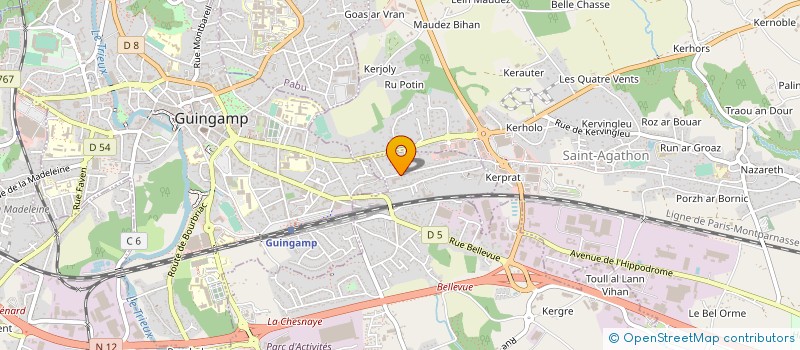 localisation de l'entreprise SOCIETE BELLEVUE 2018  GUINGAMP