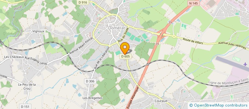 localisation de l'entreprise SOCIETE CENTRE D'APPLICATION ORTHOPEDIQUE DU BOURBONNAIS SARL à DOMERAT