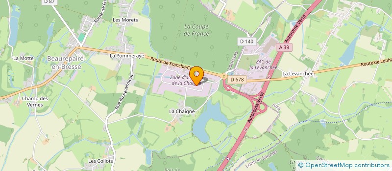 localisation de l'entreprise SOCIETE CHALUMEAU à BEAUREPAIRE-EN-BRESSE