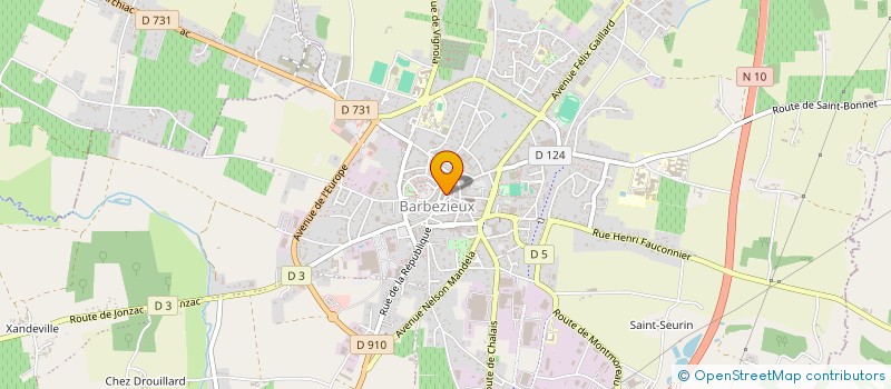 localisation de l'entreprise SOCIETE CHARENTAISE REPRESENTATION & DIS  BARBEZIEUX-SAINT-HILAIRE