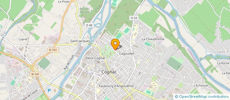 localisation de l'entreprise SOCIETE CHARENTAISE VITICOLE à COGNAC