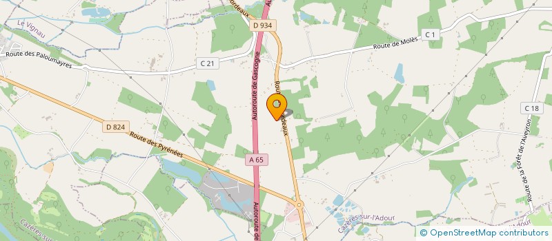 localisation de l'entreprise SOCIETE CIVILE CAZERES IMMOBILIERE-LOCATION-SERVICES  CAZERES-SUR-L ADOUR